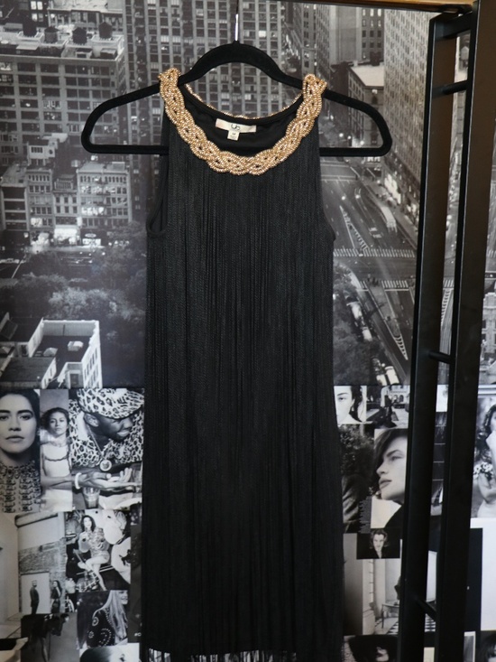 Ya Los Angeles Dresses & Skirts - Vintage Fringe Flapper Style Dress | Gold Chain Detail Statement Party Dress